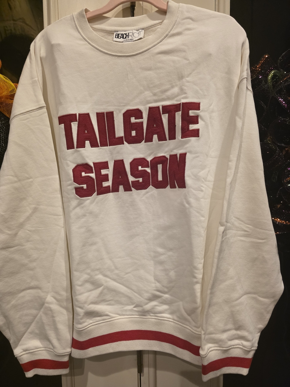 Beach Riot x Anthropologie "Tailgate Season" Cotton Pullover Sweatshirt